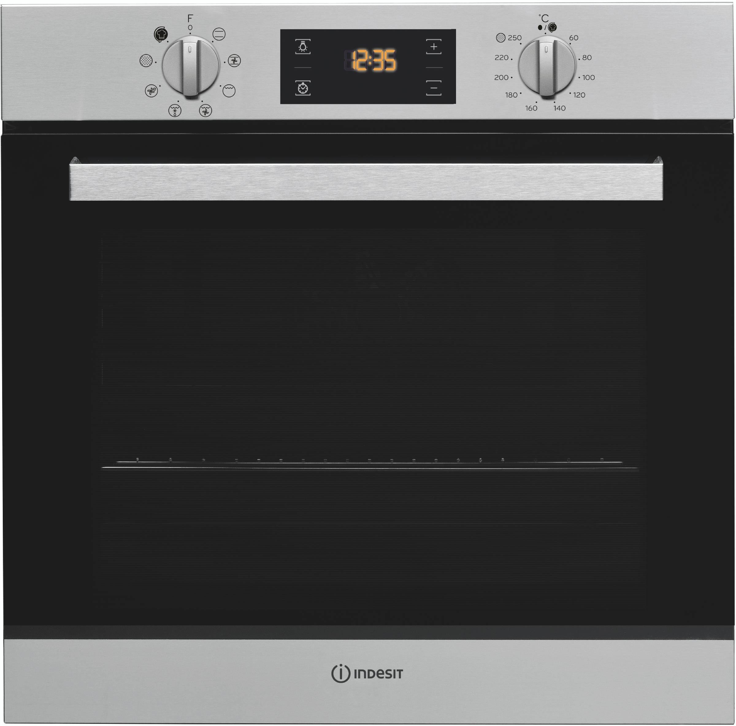INDESIT Four Pyrolyse IFW6540PIX 66L - 7 Fonctions - Nettoyage Automatique - Vitre Amovible - Porte Froide