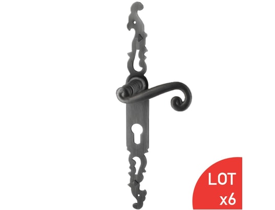 Poignées de porte fer forgé rustique coq vieil argent trou cylindre i