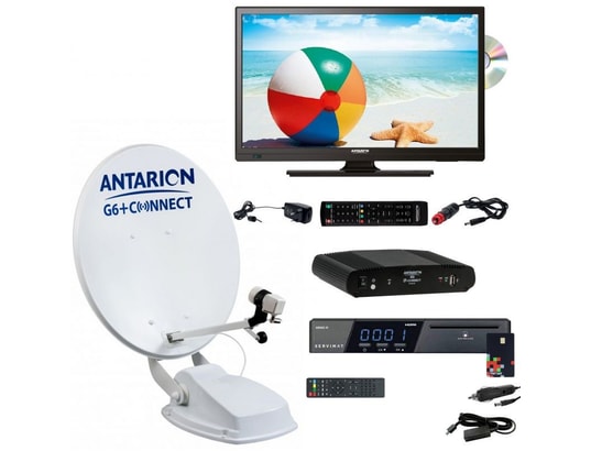 Pack antarion antenne satellite automatique 65cm + téléviseur 19 dvd