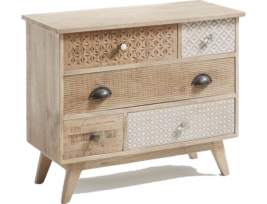 Commode LF Hood Commode 5 Tiroirs Bois De Manguier Pas Cher UBALDI Com