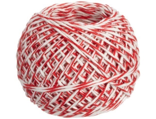 Rouge Et Blanche En Coton 100M Corde Noël, Pour L'emballage Cadeaux