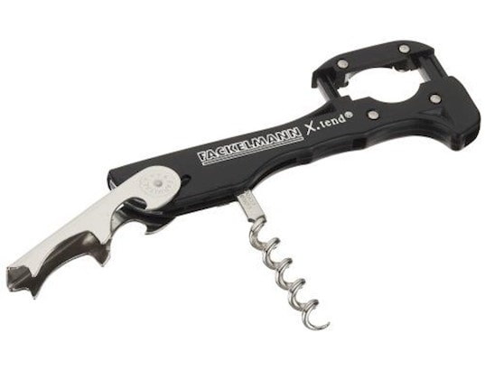 Tire-bouchon Limonadier Fackelmann - Double Levier - Coupe-capsule - Acier Inoxydable - Rouge/noir