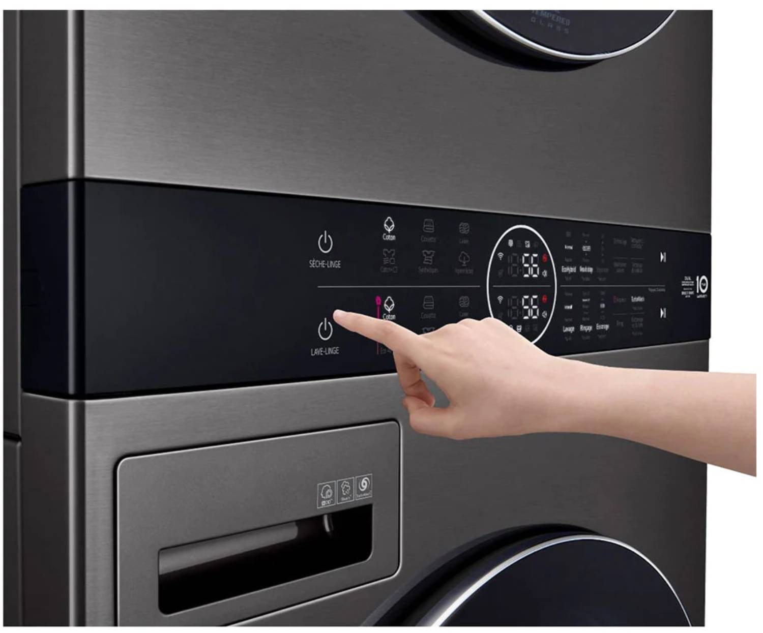 Lave Linge Sechant Frontal LG F761TOWERB / LG WashTower Pas Cher ...