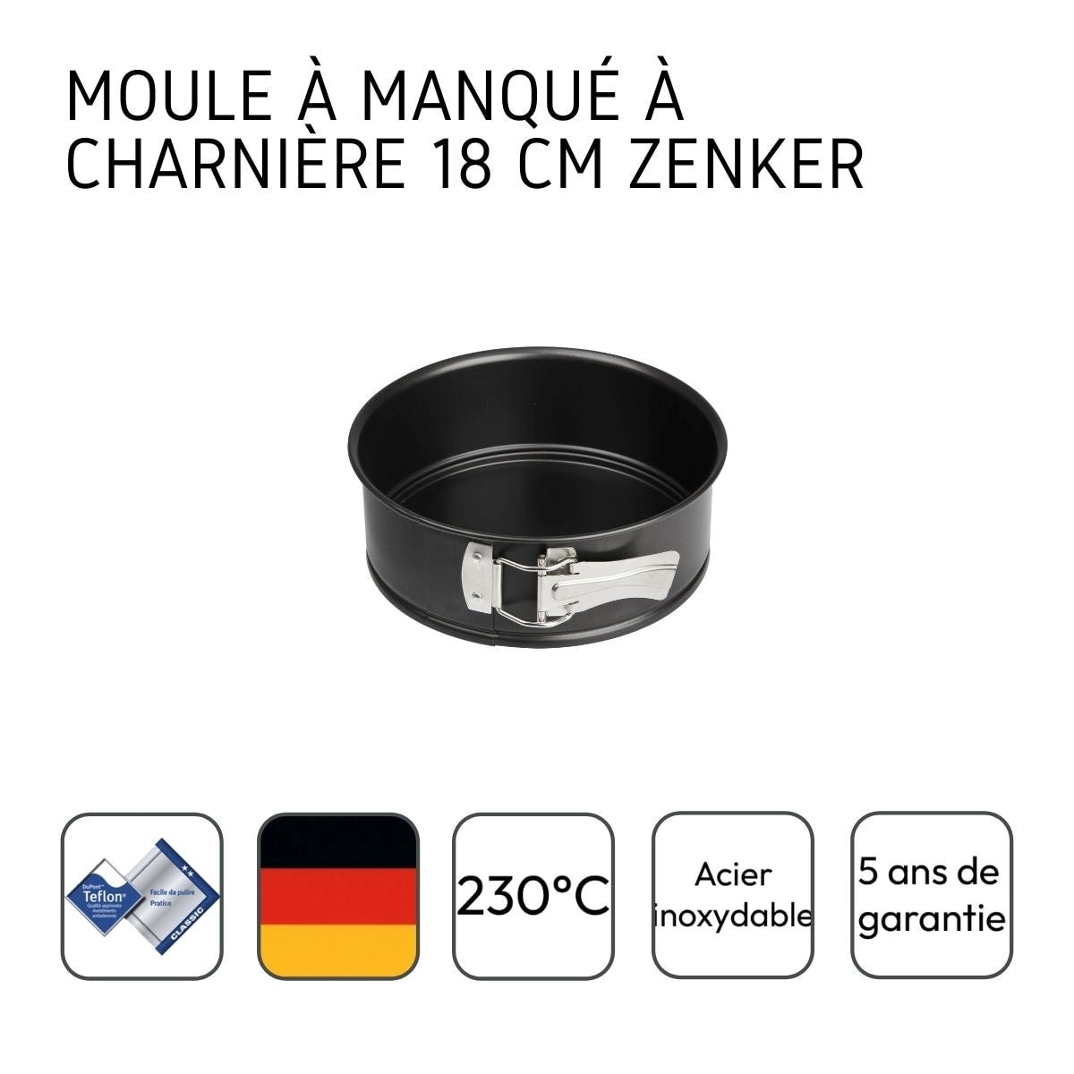 Moule à Manqué avec charnière 18 cm -Moule à gâteau anti-adhésif