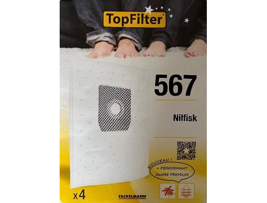 TopFilter Lot De 4 Sacs Aspirateur Zelmer Elcotec 64506 - Non Tissé Polypropylène