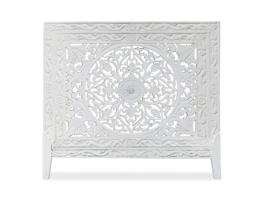 Tête de lit bois sculpté lutetia 160cm blanc MENZZO