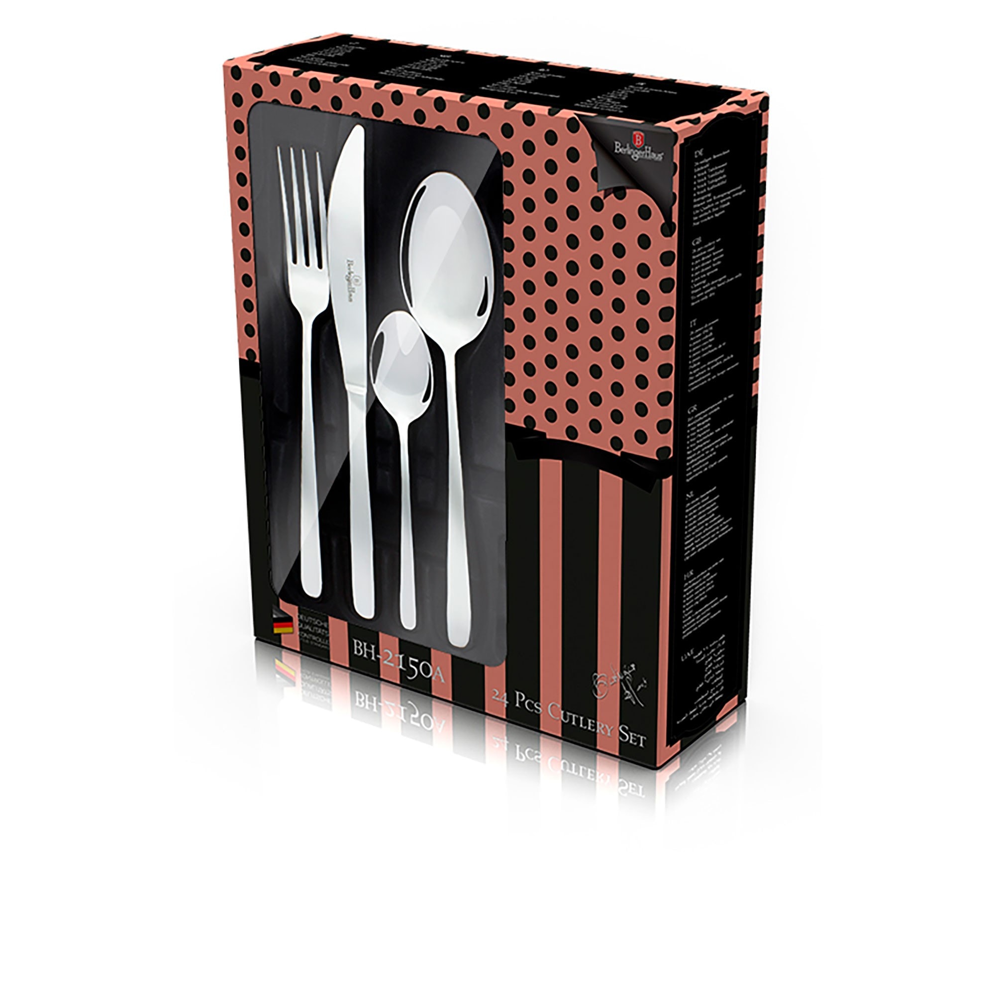 Ménagère 24 Pièces Berlinger Haus 4Silver - Acier Inox Poli - 6 Personnes - Neuf