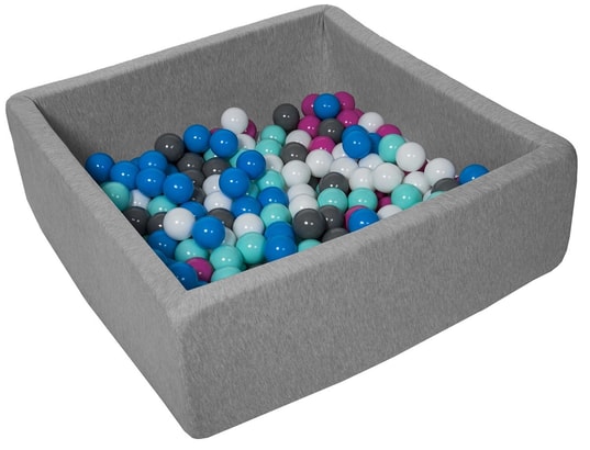 Piscine à Balles Pour Enfant, 120x120 Cm, Aire De Jeu + 1200 Balles Blanc Gris Turquoise Piscine à Balles Pour Enfant, 120x120 Cm, Aire De Jeu + 1200 Balles Blanc Gris Turquoise