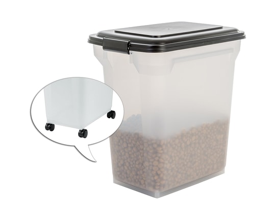 Contenant Hermétique Pour Nourriture Pour Chien Et Chat - Options 10Lb/27Lb Avec Cuillère Intégrée, Stockage Multi-Usage Pour Croquettes, Fournitures De Cuisson Et Essentiels De Garde-Manger