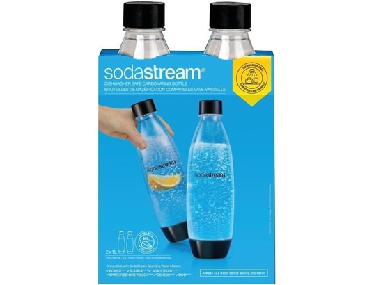 Sodastream bouteille fuse 1 l x2 compatible au lave-vaisselle