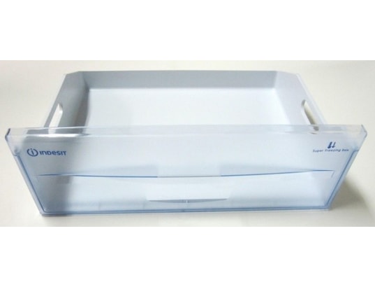 Panier De Congélateur Supérieur/moyen Pour Indesit CAA55S, INC325F - Pièce D'origine Masterpart, Blanc Avec Façade Transparente