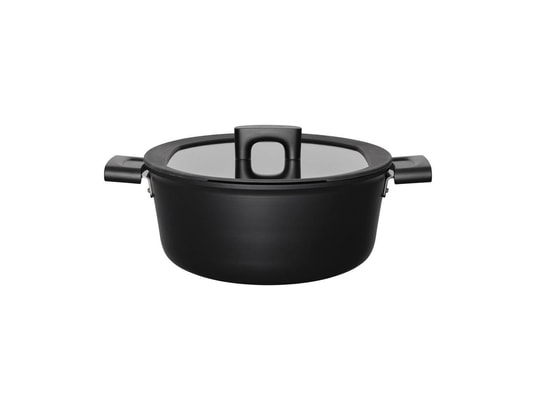 Fait-tout Fiskars 5L - Acier Inoxydable, Induction Compatible - Poignées Froides, Couvercle Verre
