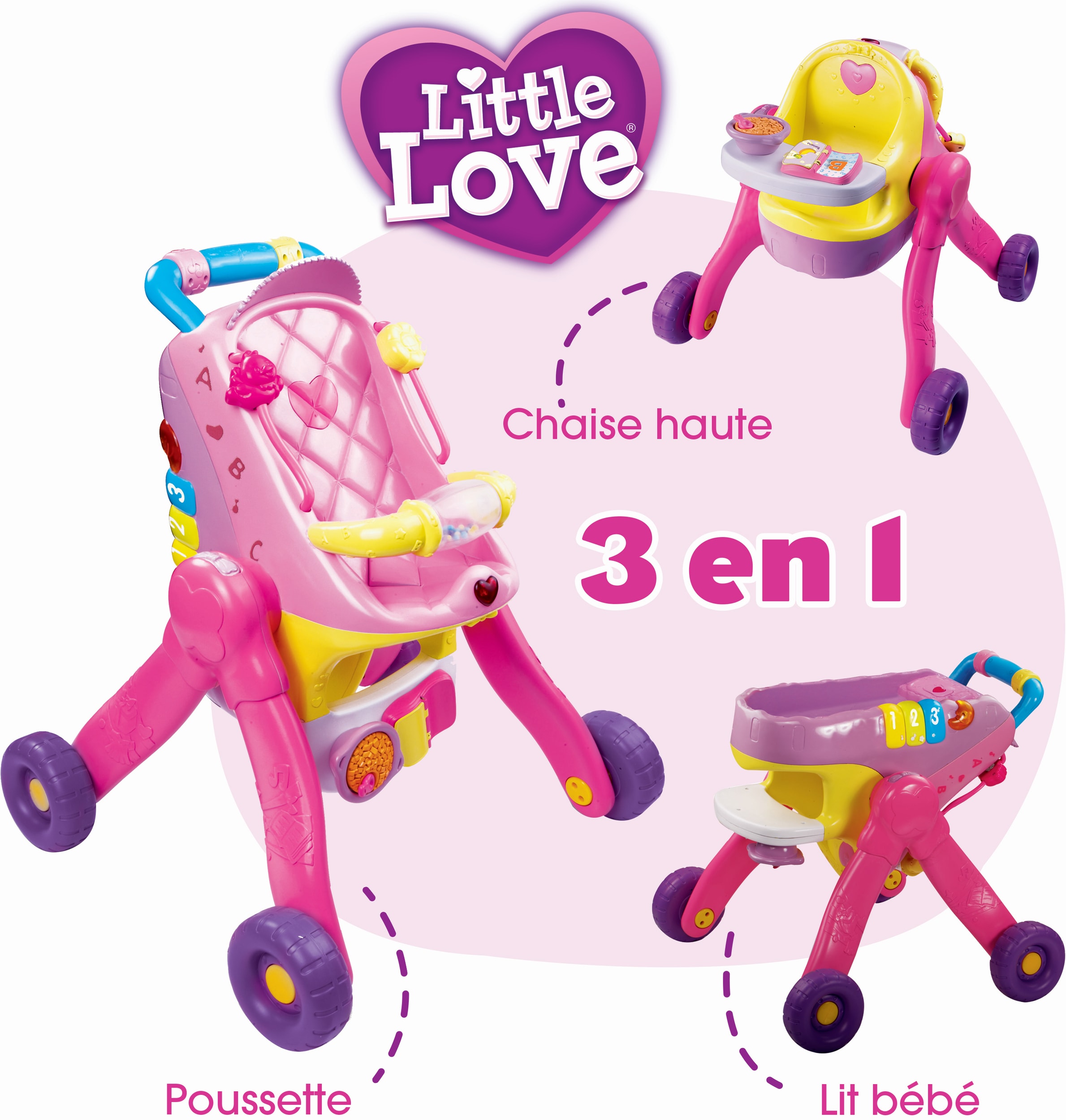 Poussette 3 en 1 vtech little hot sale love