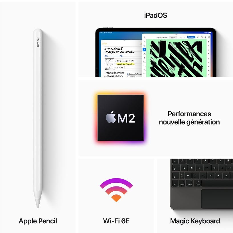 APPLE 12,9 WiFi 512 Go Gris sidéral (6e gen.) - iPad Pro Pas