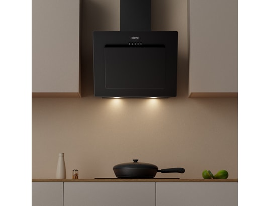 Hotte Aspirante Ciarra 60cm Inclinée - Classe A++ - 350m³/h - 3 Vitesses - Noire - Évacuation Ou Recyclage