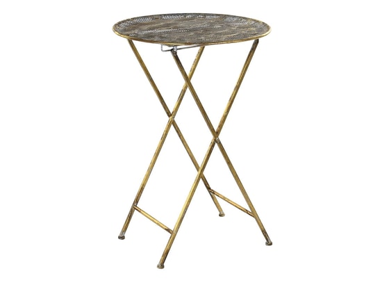 Table d'appoint pliable en métal - diamètre 48 x hauteur 70 cm PEGANE