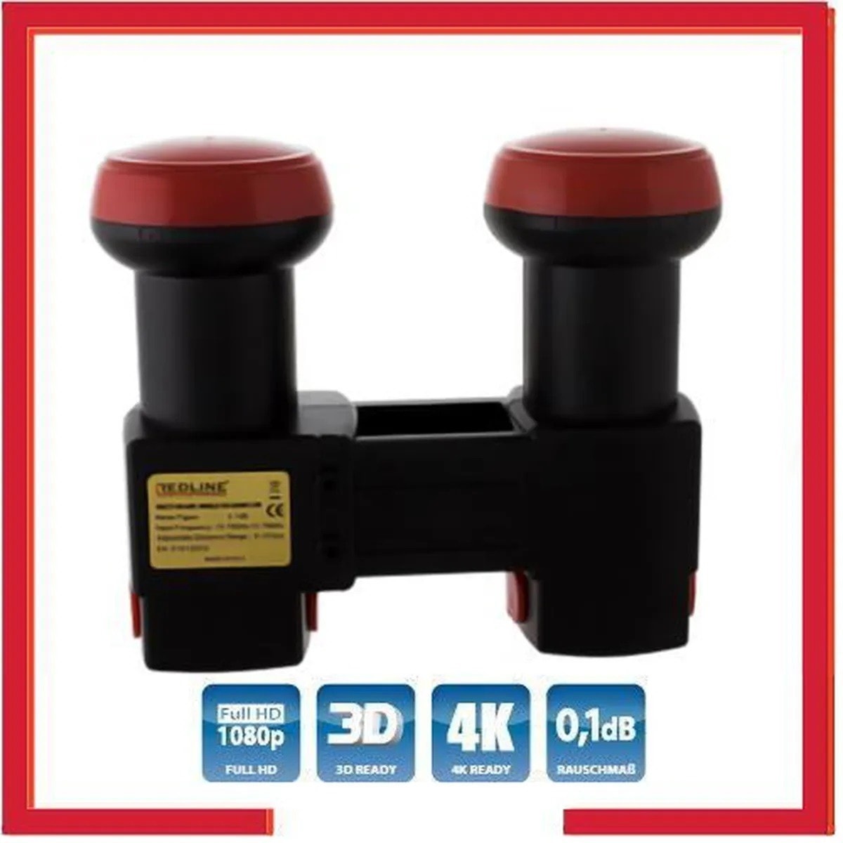 LNB MonoBloc Single 4.3° – 0.1dB, Réglable 0-37 Mm, Full HD 4K, Neuf