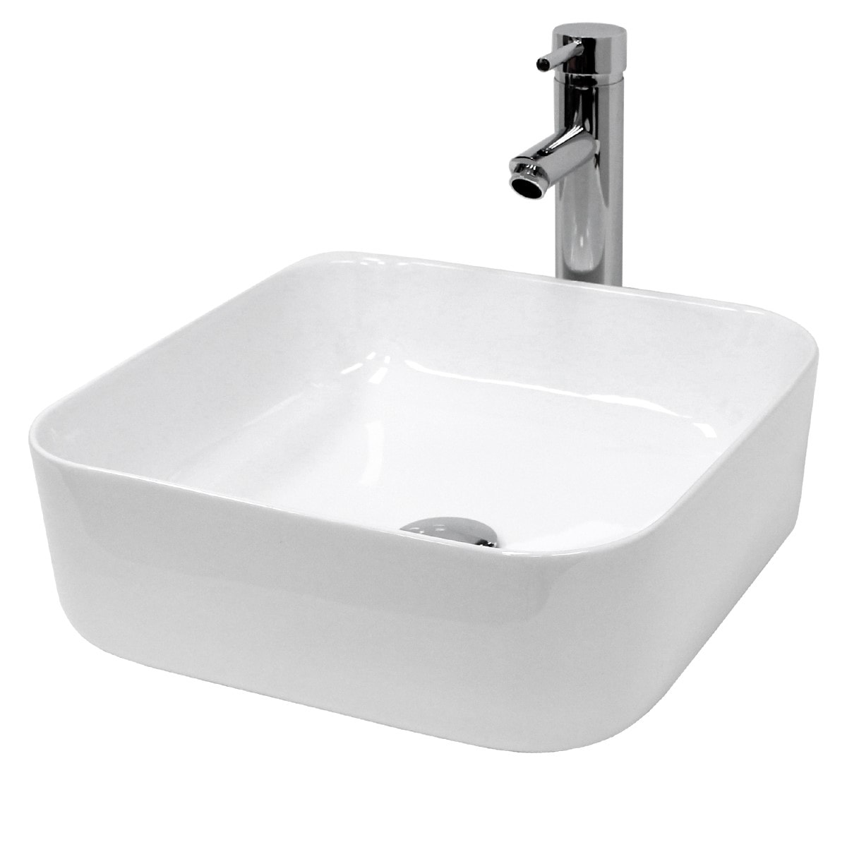Vasque Céramique Ovale Blanc ECD-Germany 590x390x200 Mm Avec Bonde De Vidage