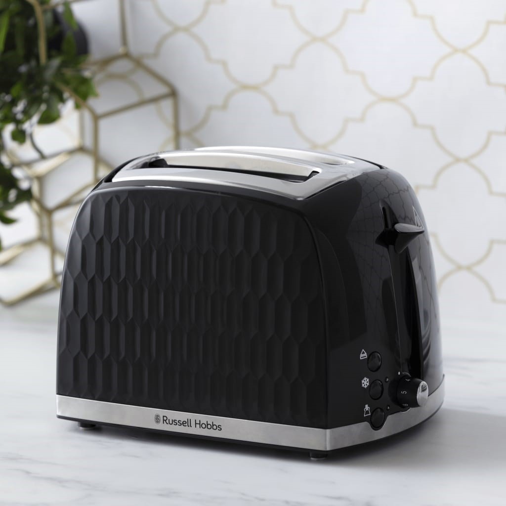 Russell Hobbs Grille-Pain Chester 2 Tranches - Inox Rétro, Fast Toast 1670W, Réchauffe Viennoiseries