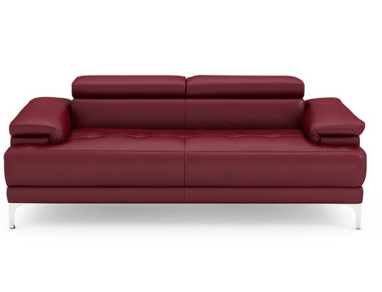 Canapé En Cuir 3 Places Bordeaux - Modulable Et Relax - Fabrication Française