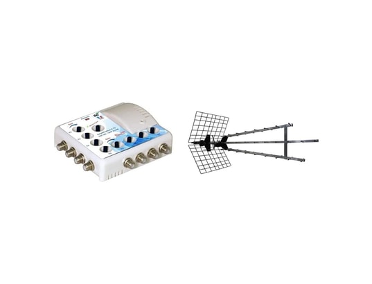 Antnn tv xtériur Mtronic Uhf trinapp 26 db gris métallisé