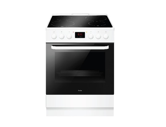 Cuisinière Vitrocéramique 4 Feux + Four 73L - Blanc - Programmable - LKR64890AW