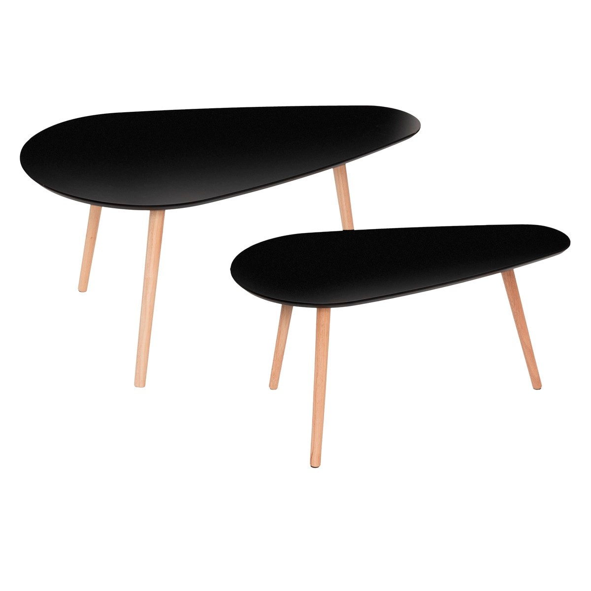 Lot de 2 tables basses mileo noir atmosphera ATMOSPHERA 41617