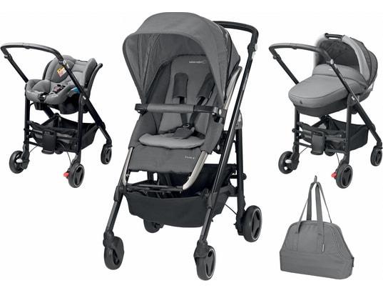 Poussette combine BEBE CONFORT Trio Loola Excel concrete grey 2015 Pas Cher UBALDI