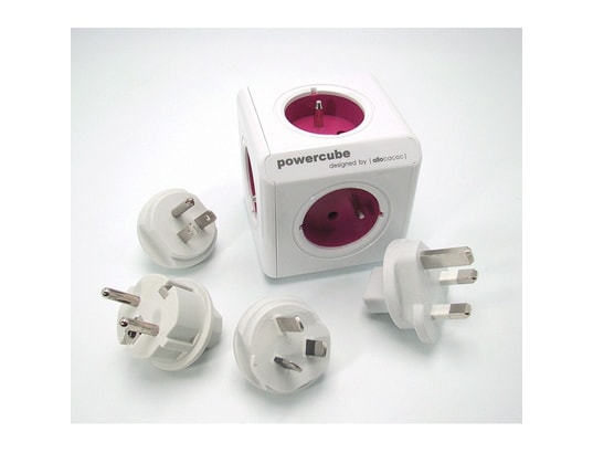 Bloc Multiprise PowerCube 4 Prises 2 USB Adaptateurs De Voyage