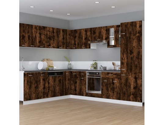Armoire Suspendue VidaXL Riga – Chêne Fumé 80x31x80 Cm – 3 étagères, 2 Portes – Rangement Spacieux Mural