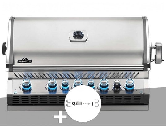 Barbecue Gaz Encastrable Napoleon Prestige Pro 665 Inox Avec Rôtissoire ...