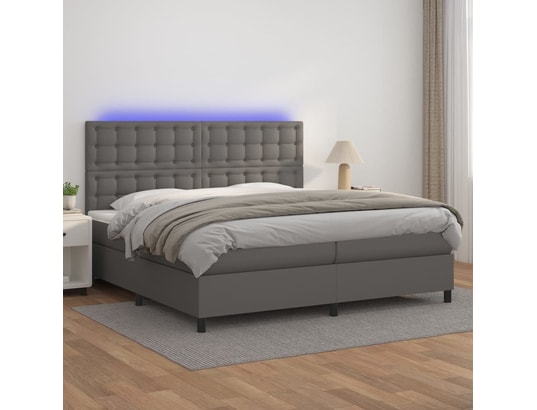 vidaXL Sommier à lattes de lit avec matelas Noir 90x200 cm Similicuir