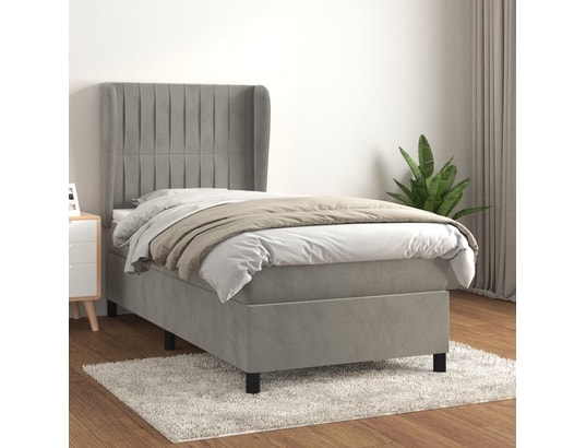Lit 100x200cm VidaXL Avec Sommier Lattes Et Matelas - Gris Velours