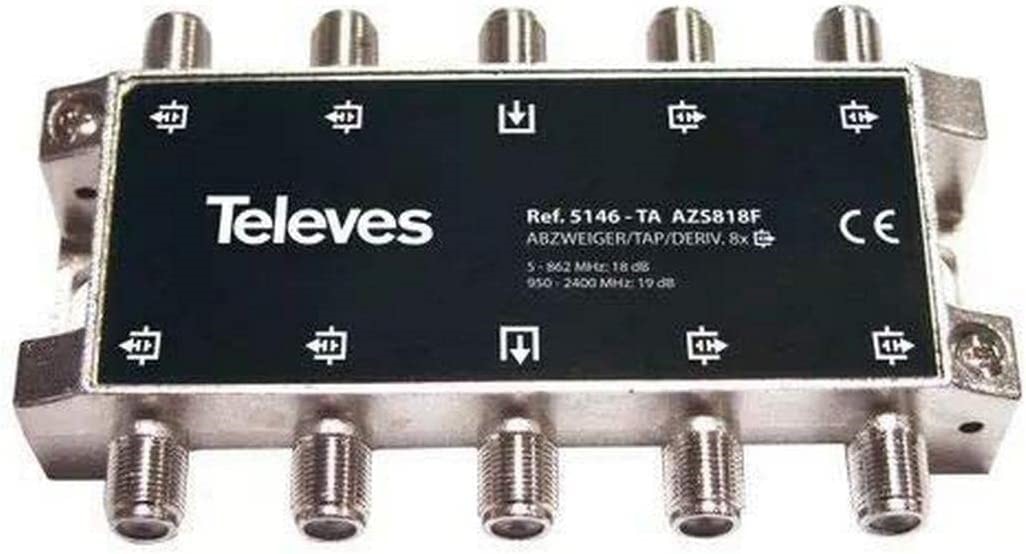 Televés Répartiteur 5-2400MHz 5D 10/12dB - Répartiteur TV Antenne Satellite Haute Qualité