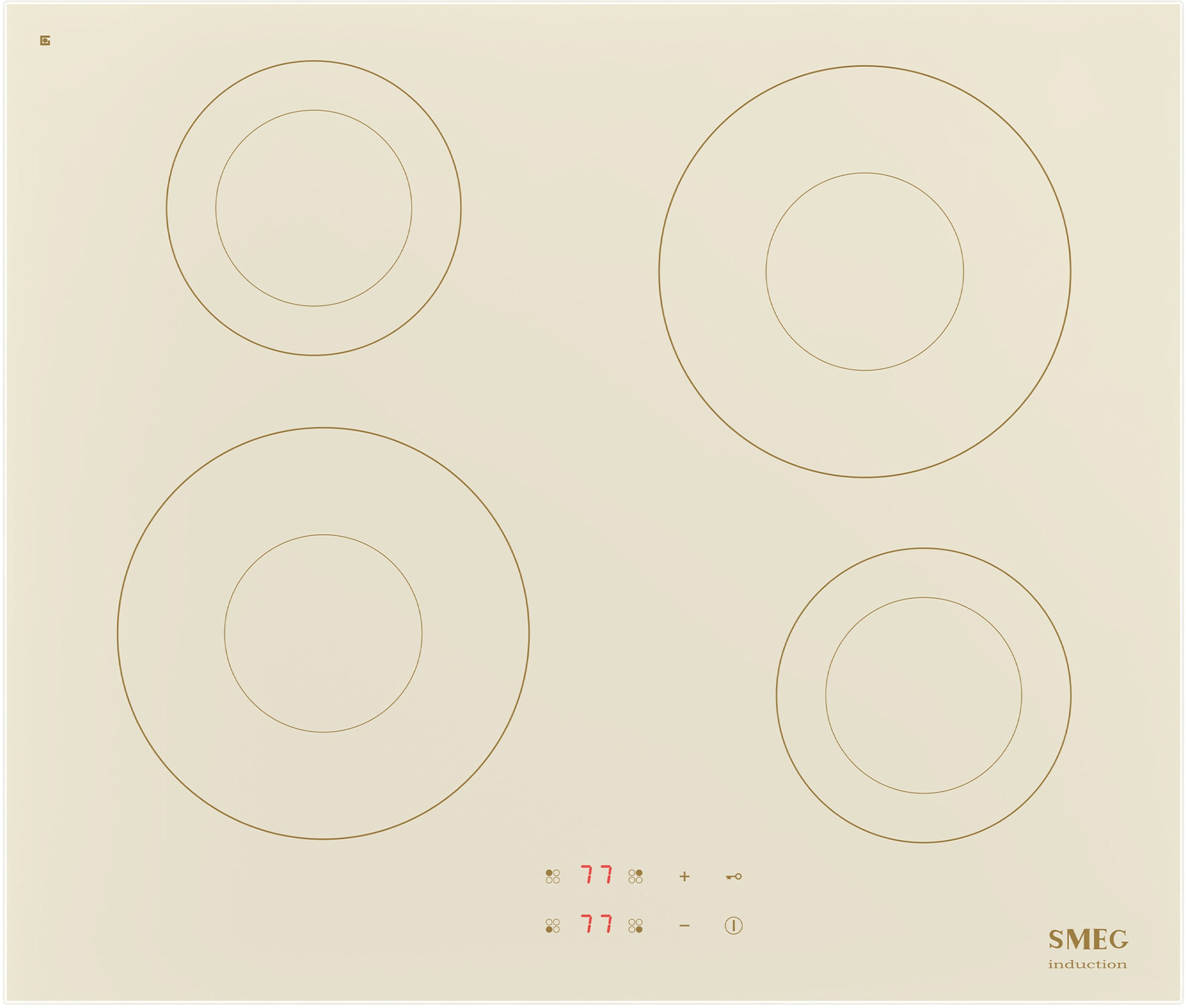 Si2641dp SMEG SI2641DP, 4 foyers, verre céramique crème - Plaque induction Pas Cher