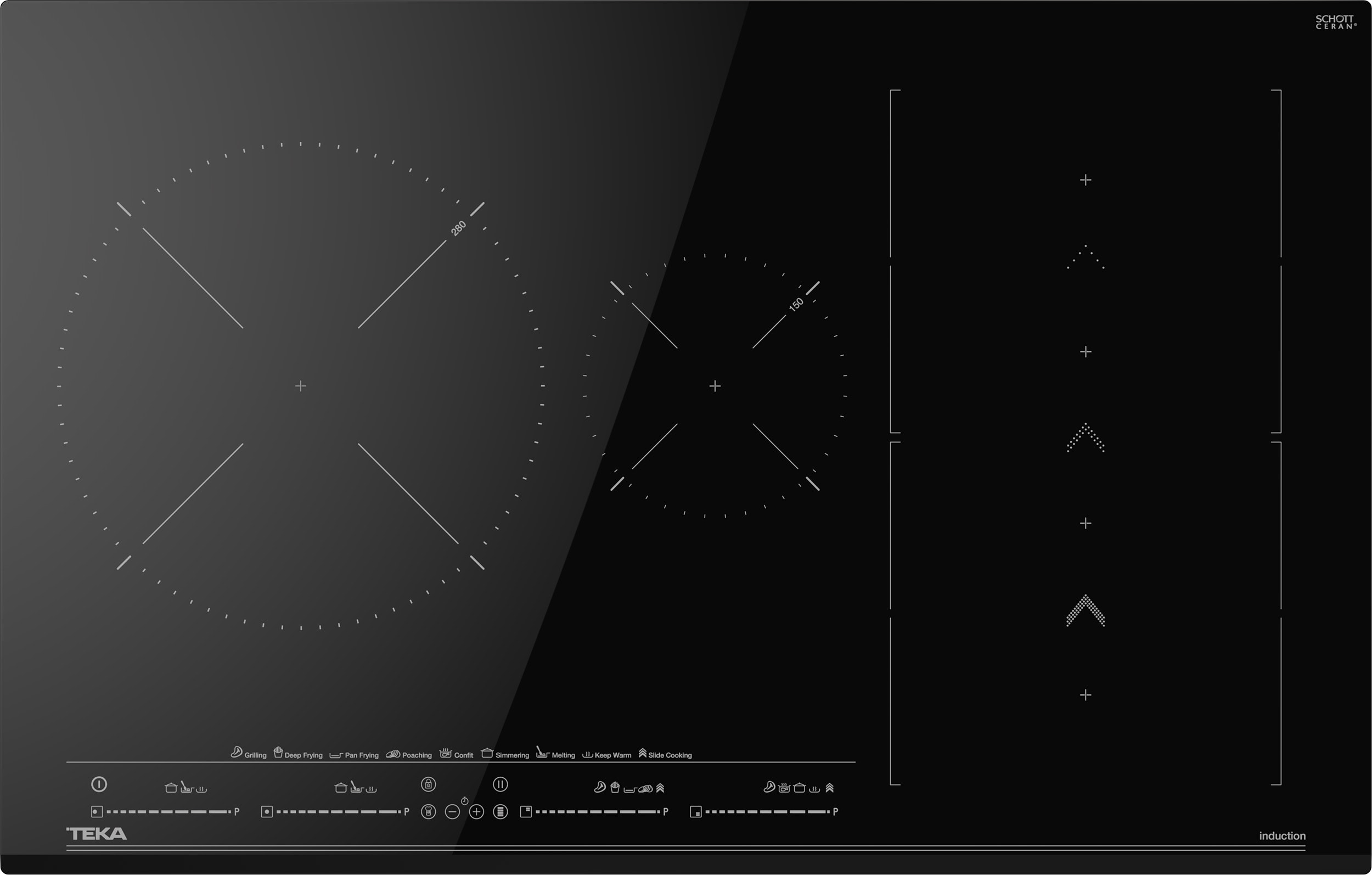 TEKA IZS 86630 MST, 4 foyers, Flex, Multislider - Plaque induction Pas Cher