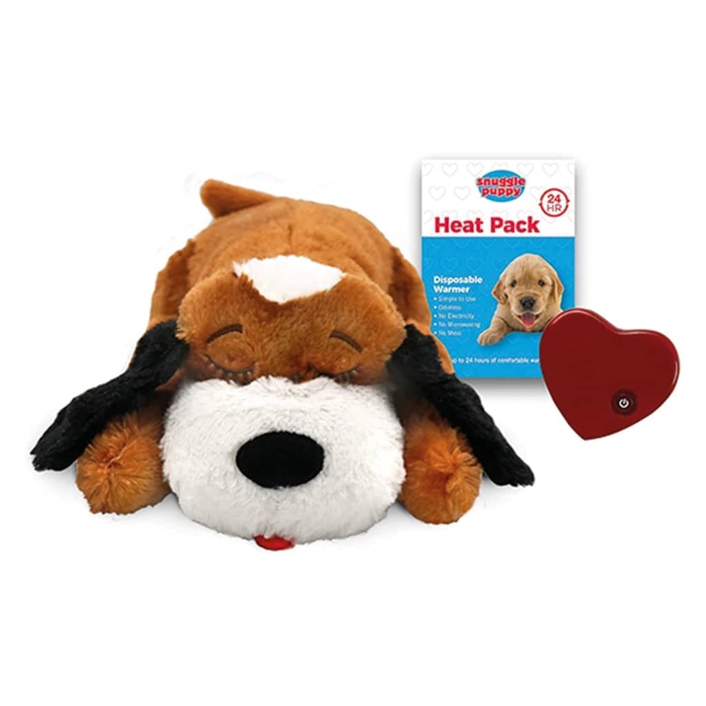 Snuggle puppy jouet en peluche pour chien heartbeat marron et blanc SNUGGLE  PUPPY