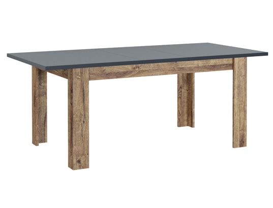 Table à manger, table de salon extensible coloris chêne, graphite PEGANE