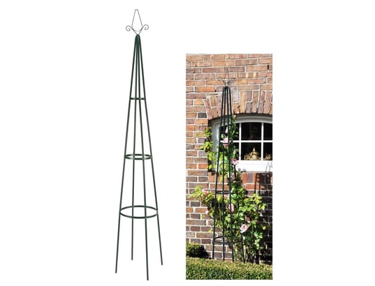 Hi arche de jardin pour plantes grimpantes pyramide acier vert HI