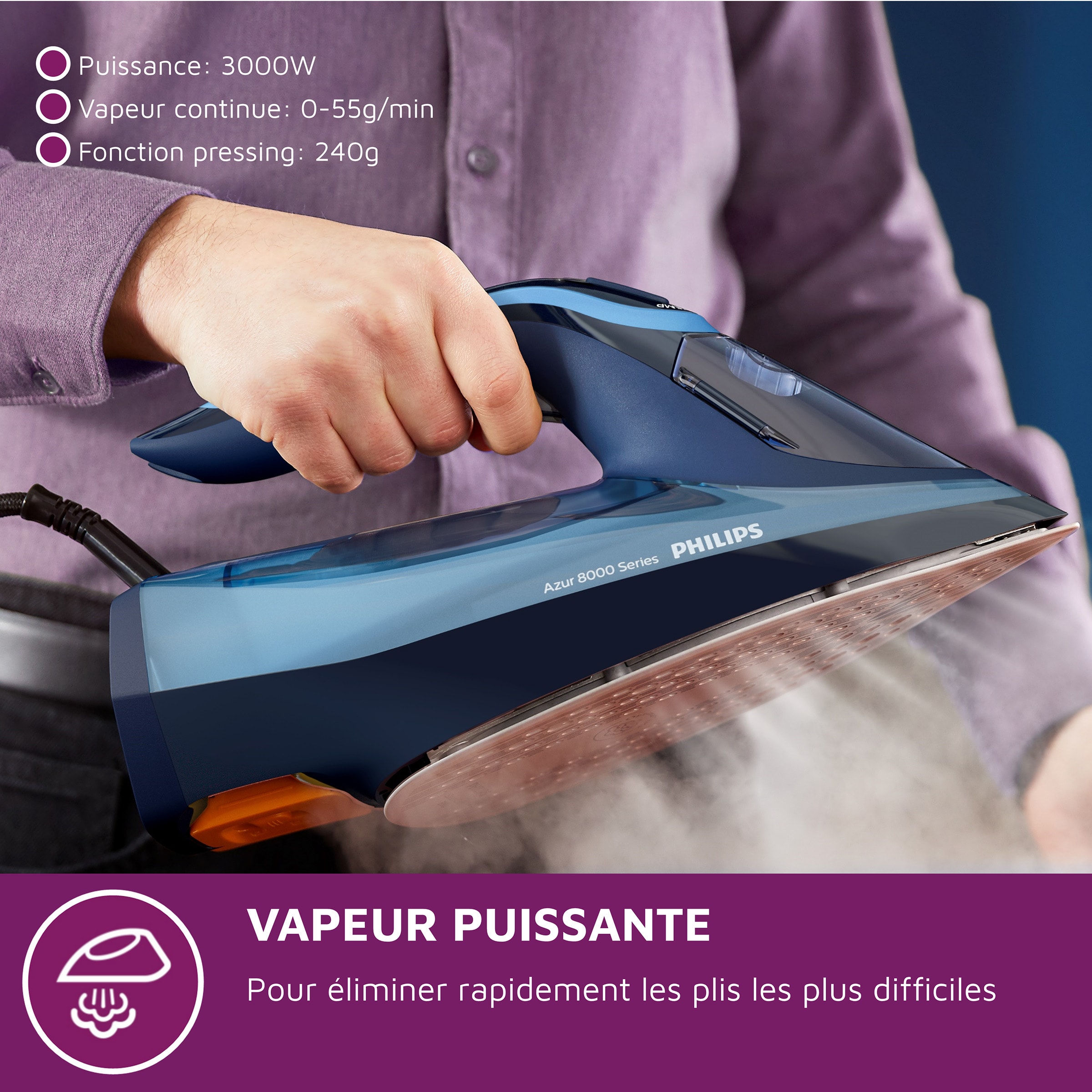 Fer à repasser PHILIPS Série 8000 DST8020/20 fer à vapeur bleu Pas Cher — free download