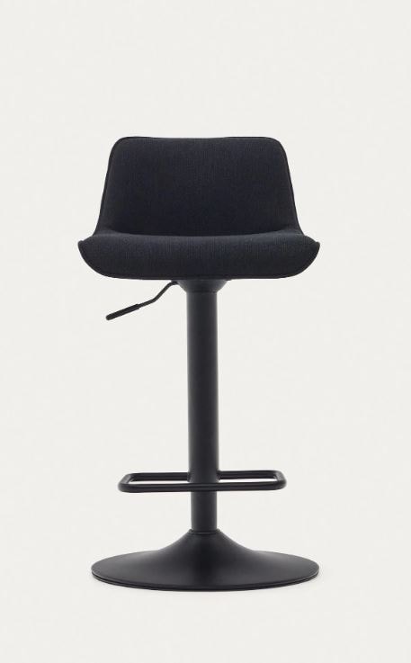 Lot De 2 Tabourets De Bar Avec Dossier En Chenille - Hauteur Siège 66 Cm, Repose-pieds Métal, Pour Cuisine, îlot, Bar