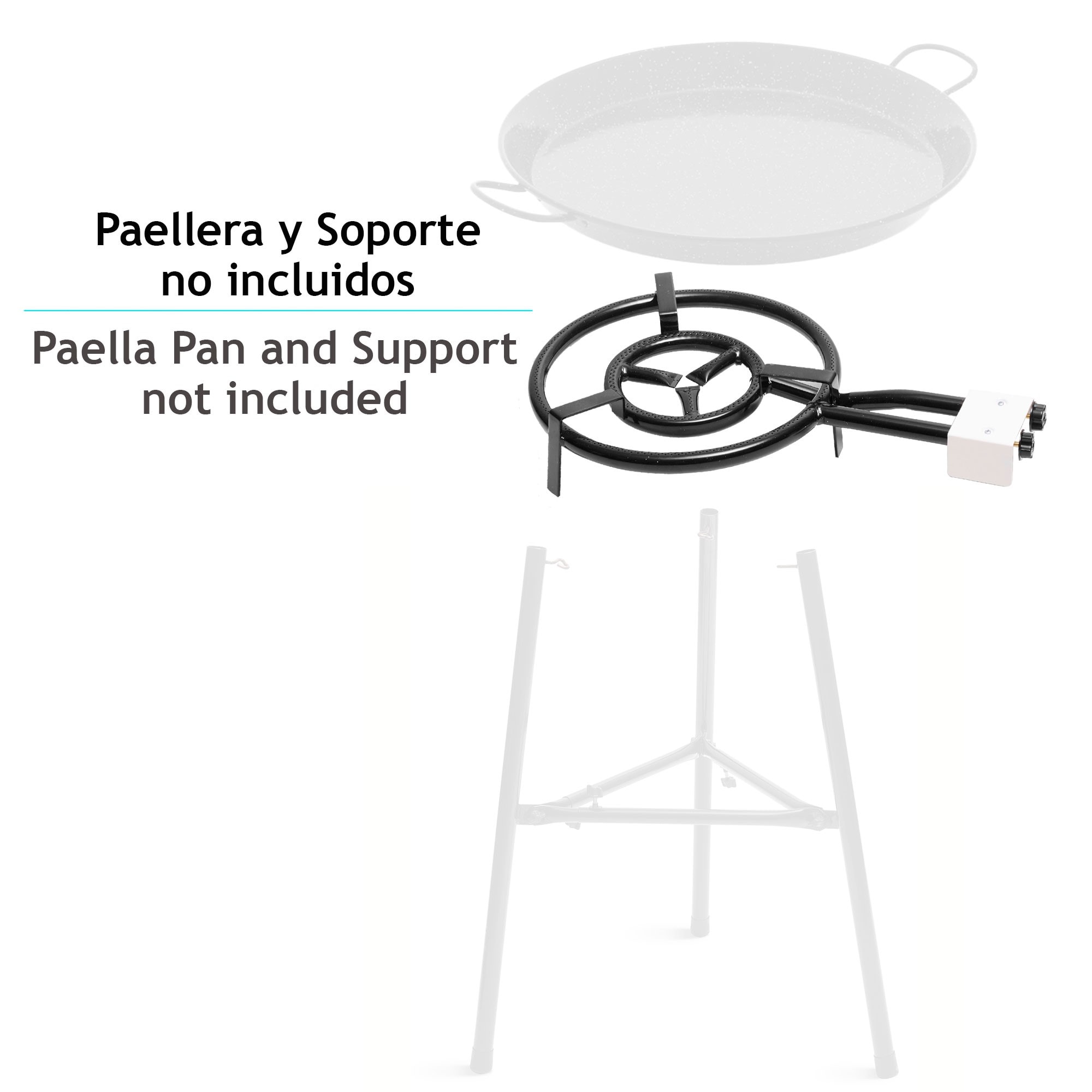 La Valenciana Poêle à Paëlla 30cm Acier Émaillé - Compatible Induction - Poignées Céramique