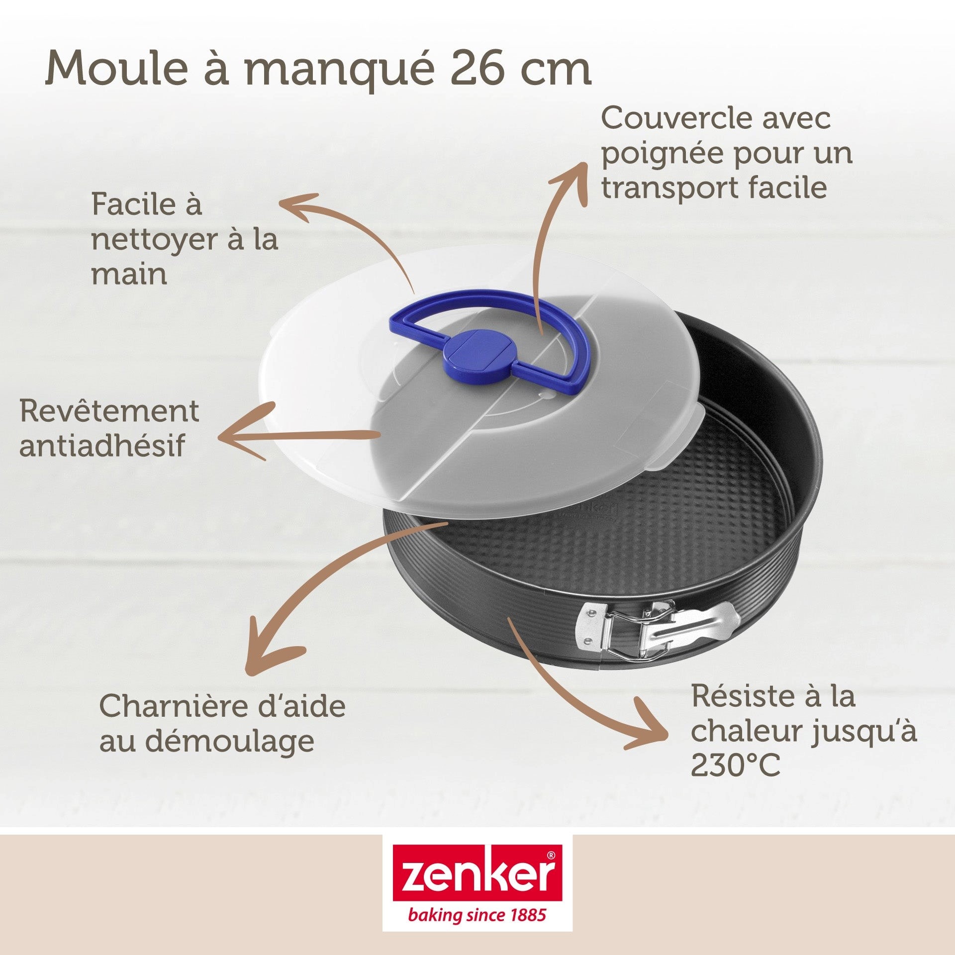 Moule à Tarte Guardini 28 Cm - Avec Couvercle De Transport - Anti-adhérent Noir