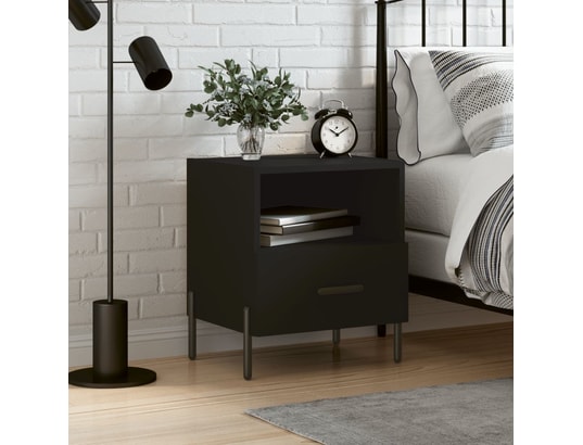 Commode 5 Tiroirs VidaXL - Noir - 60x36x103cm - Bois D'Ingénierie