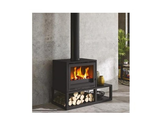 Poêle à Bois Fonte GODIN 13 Kw – Éco, Classe A+++, Très Bon état – Noir