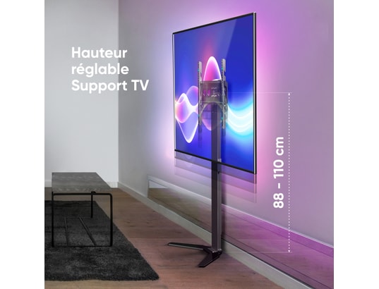 Pied TV Universel ONKRON TS1140-W Pour 26-65" - Support Sol Réglable Hauteur 88-110cm, VESA 100x100 à 400x400