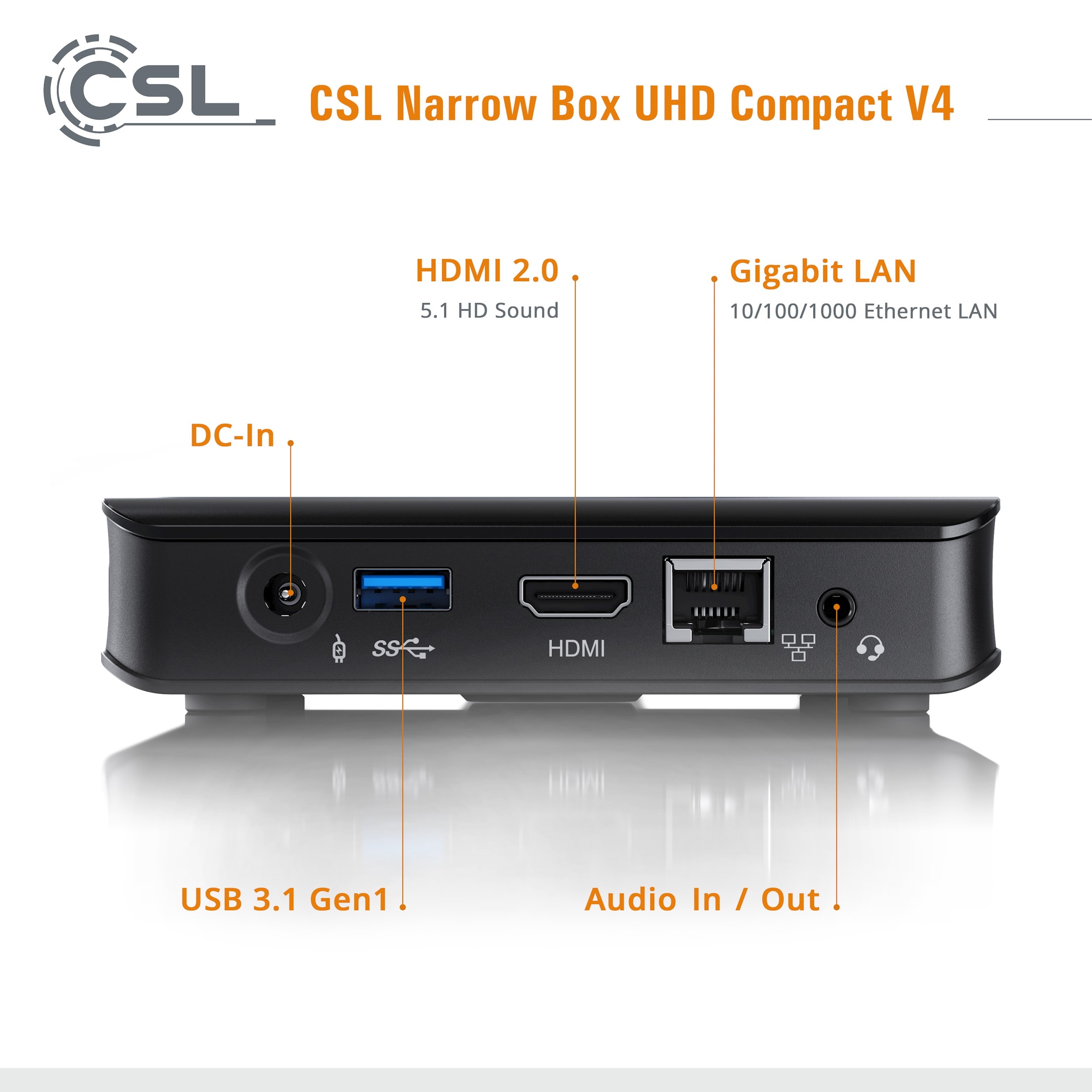 Mini-pc csl narrow box ultra hd compact v4 / 512 go / windows 11 pro ...