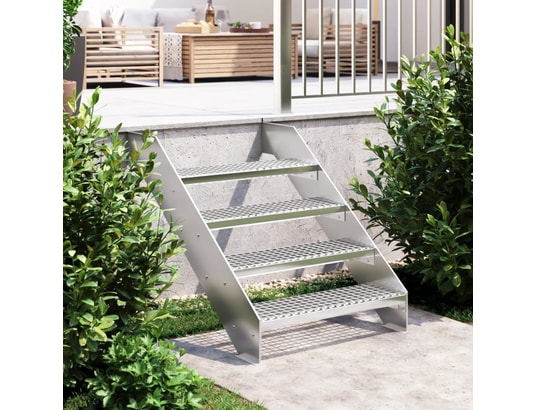 Gradino In Griglia Acciaio Zincato 70x24x7 Cm - Antiscivolo, Per Scale Interne/esterne, Facile Da Montare