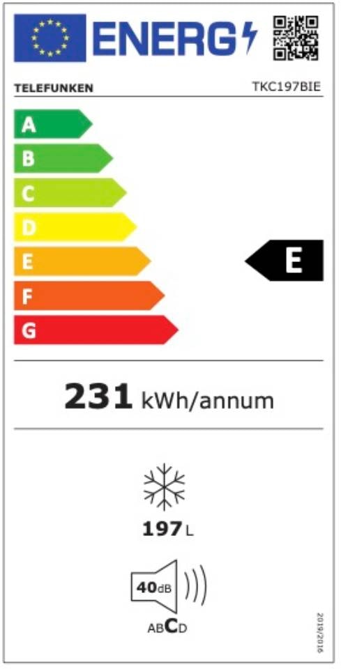 Congélateur Encastrable Telefunken TKC197BIE 197 L - No Frost, 6 Tiroirs + 2 Abattants, 40 DB