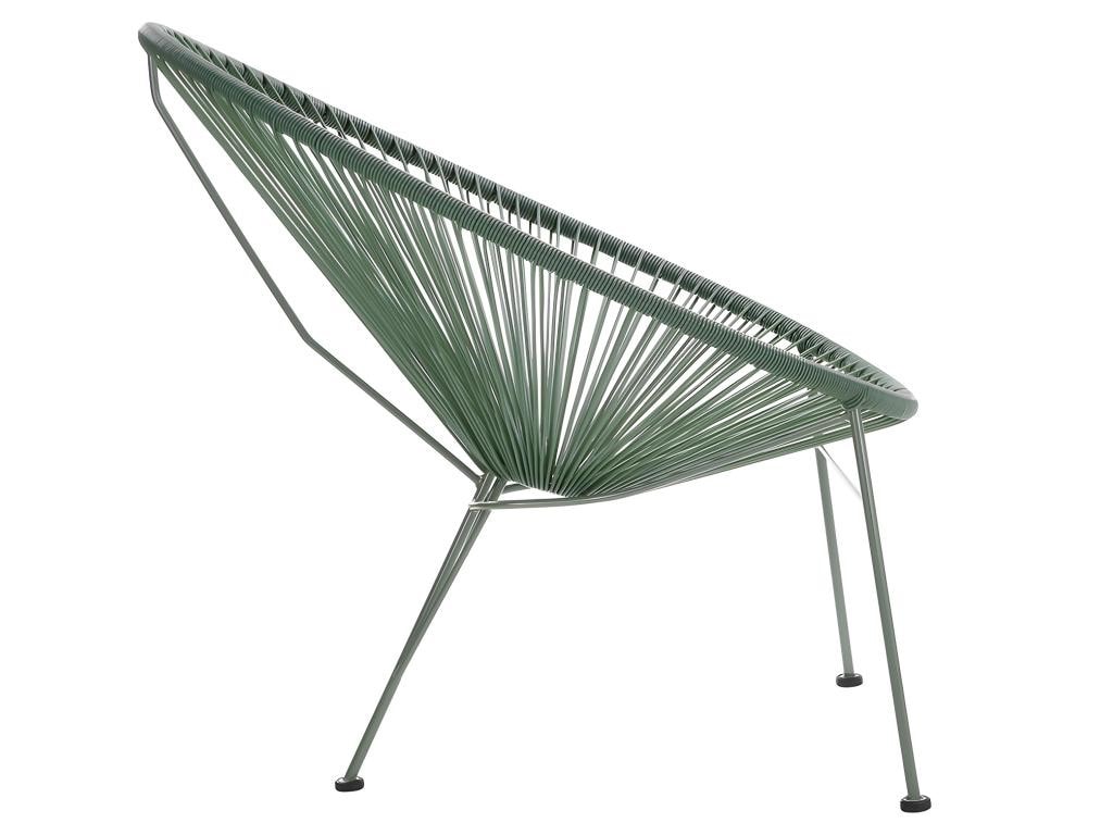 Table Basse Jardin ALIOS III Kaki - Table Ronde Résine Tressée Verre Trempé 50cm Vente-unique